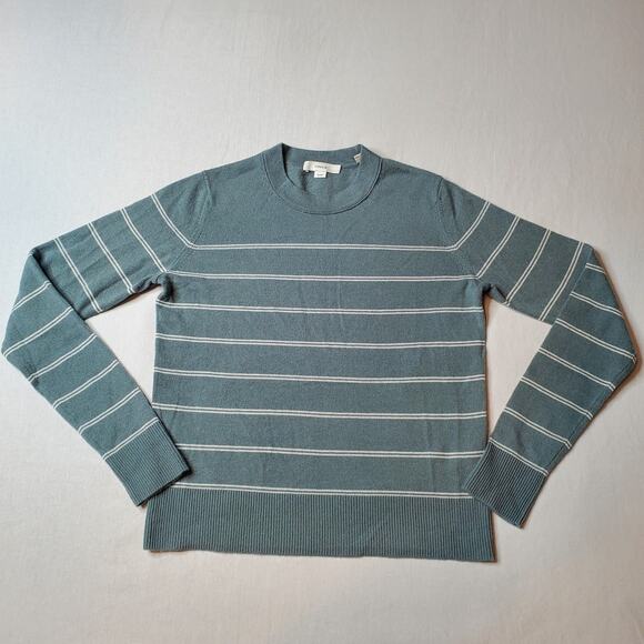Vince Women's Size XS Wool Cashmere Blend Crew Neck Sweater Green - Picture 2 of 7